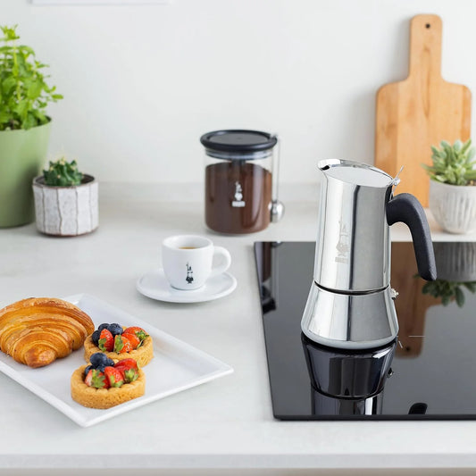 Bialetti - Venus Induction, Stovetop Coffee Maker, Suitable for all Types of Hobs, Stainless Steel, 4 Cups (5.7 Oz), Silver