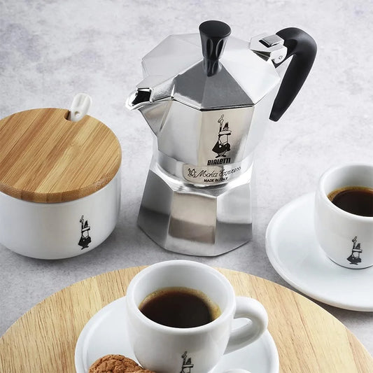 Bialetti - Moka Express: Iconic Stovetop Espresso Maker, Moka Pot, Italian Coffee Maker, 3 Espresso Shots (4.3 oz - 130 ml), Aluminum, Silver