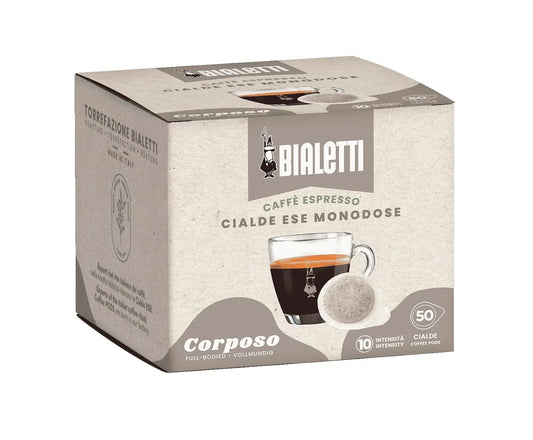 Bialetti Decaffeinated ESE Espresso Pods 50 Count – Medium Roast Intensity 6, Compostable Paper Pods for ESE Coffee Machines, Smooth Balanced Flavor with Subtle Cereal Notes, Made in Italy