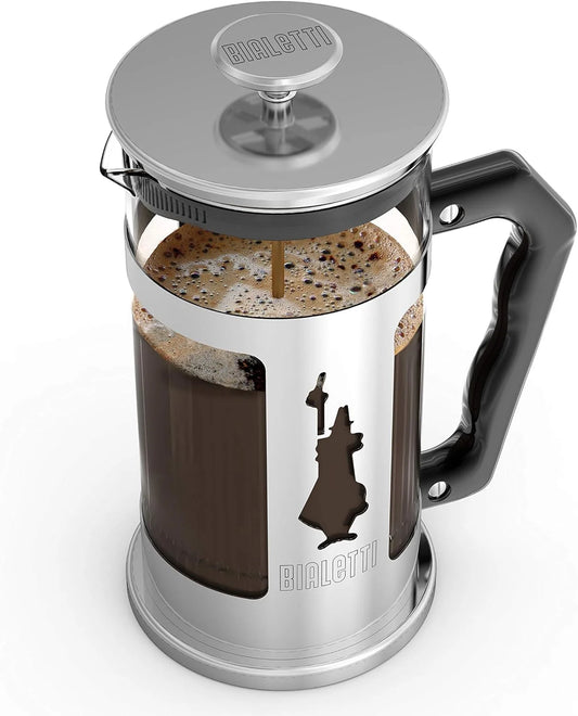 Bialetti 6860 Preziosa Stainless Steel 3-Cup French Press Coffee Maker, Silver (06860)