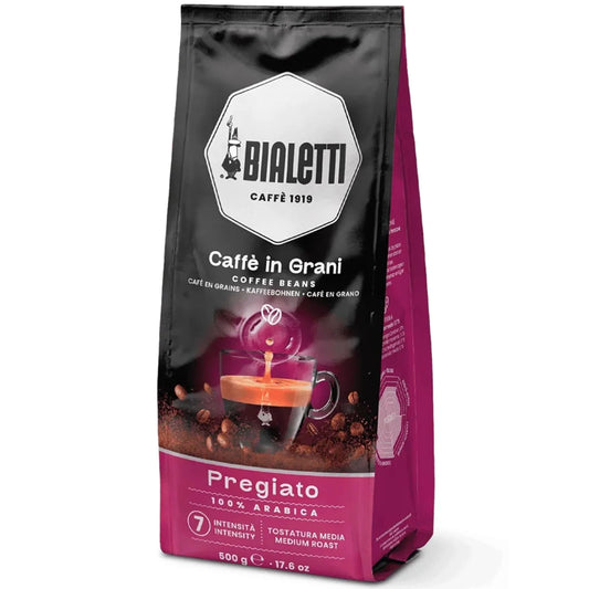 Bialetti Delicato Light Roast Coffee Beans 17.6 oz – 100% Arabica Italian Espresso with Floral & Dried Fruit Notes, Smooth Mellow Flavor, Perfect for Everyday Brewing & Automatic Coffee Machines
