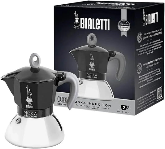 Bialetti - Moka Induction, Moka Pot, Suitable for all Types of Hobs, 2 Cups Espresso (3.4 Oz), Black
